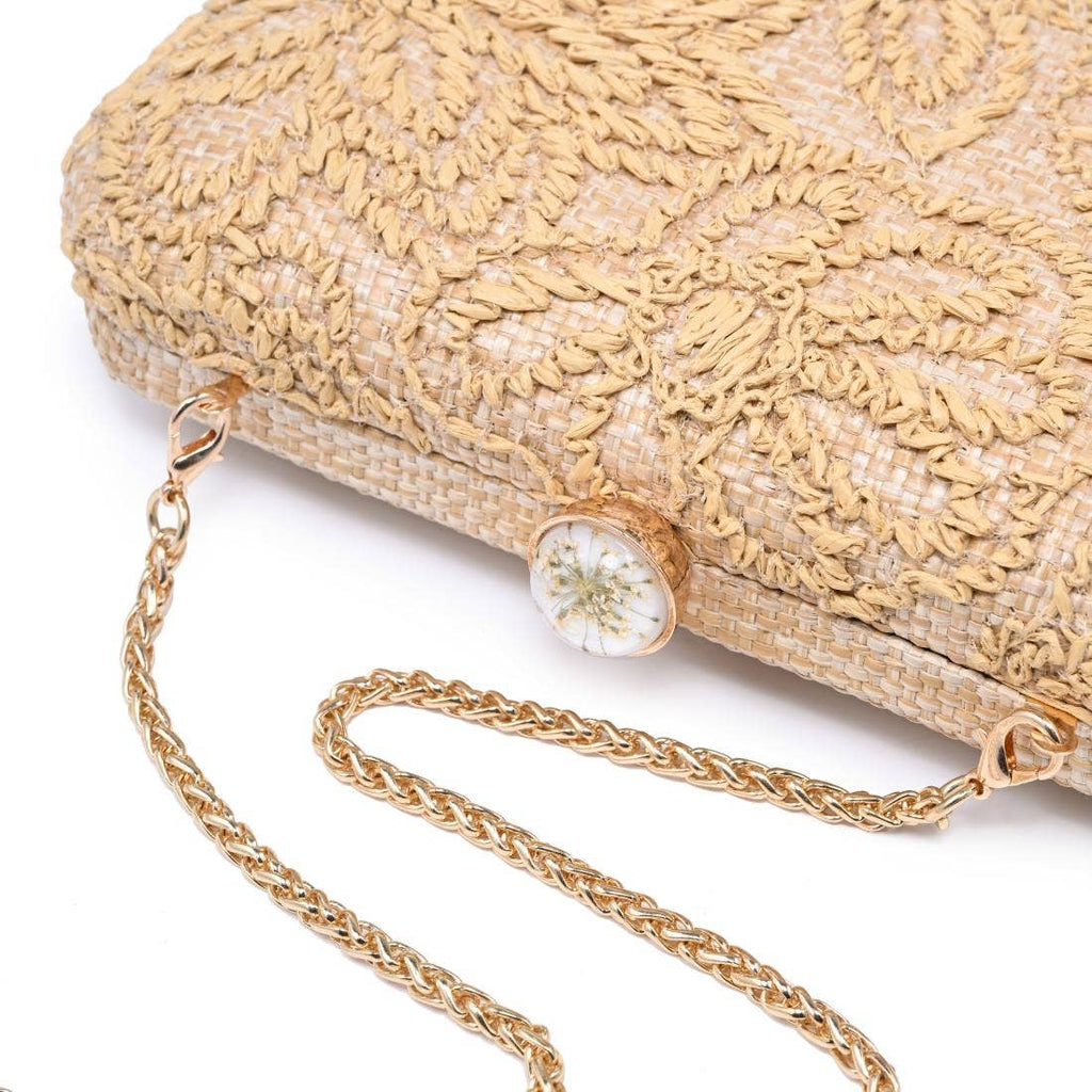 Carter Evening Bag: Natural