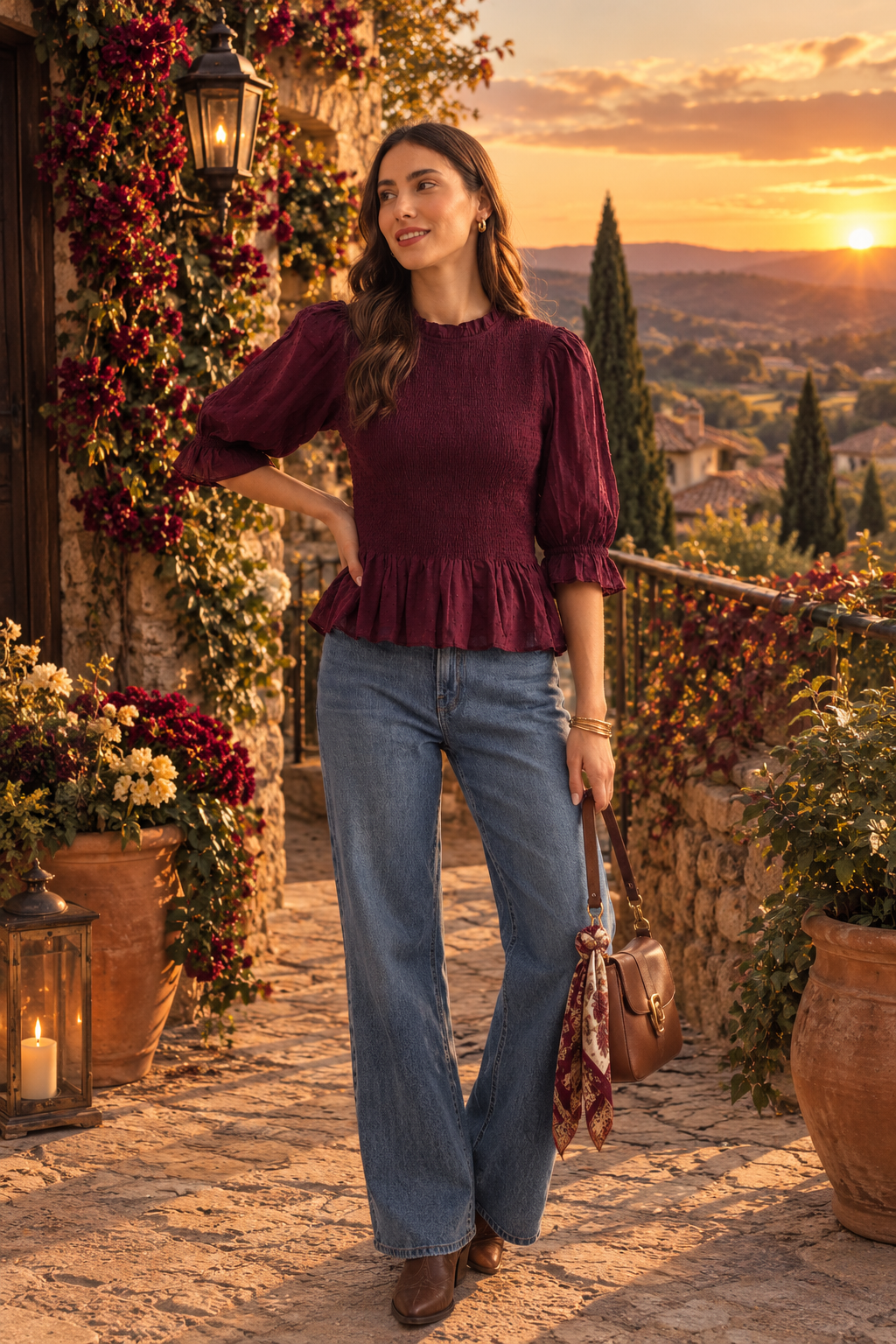 Sweetheart Smocked Puff Sleeve Top